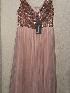 SHEIN | Dresses | Plus Plants Embroidered Chiffon Prom Dress